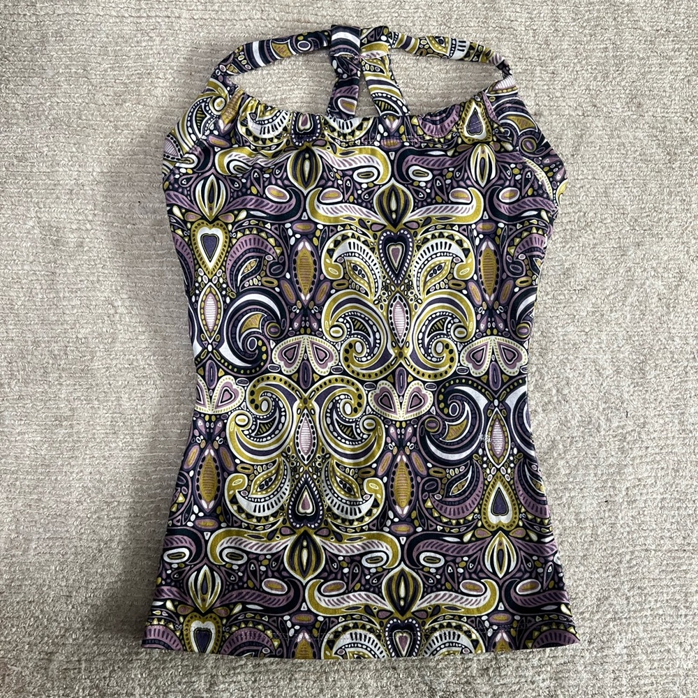 Prana Yoga Tank Top Purple Paisley XXS